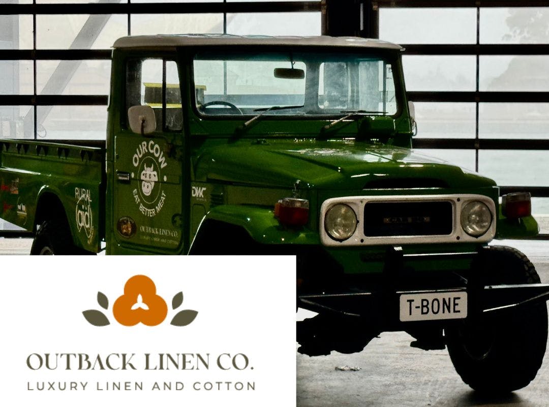 Outback Linen Co Partners with Our Cow in support of Rural Aid