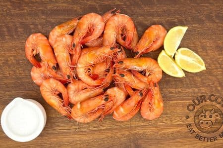 Wild Caught Ocean King Prawns Cooked