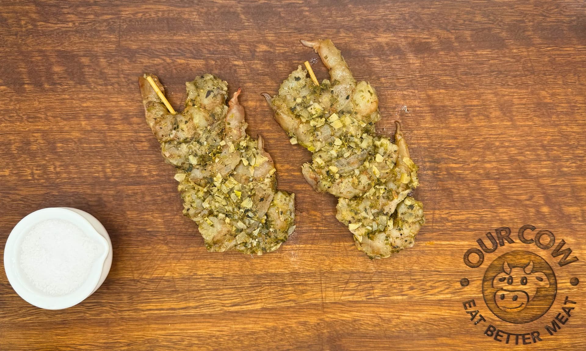 Wild Caught Prawn Skewers in a Garlic and Herb Marinade