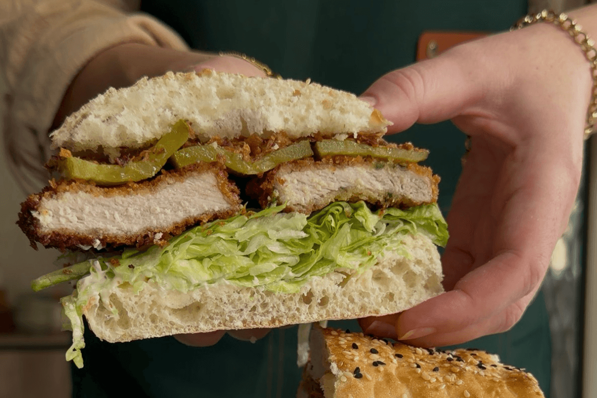 Crispy Pork Schnitzel Sandwich