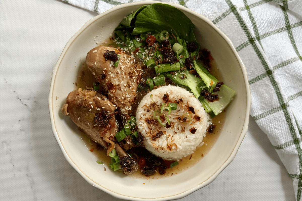 Slow Cooker Honey Soy Chicken Drumsticks with Brothy Rice