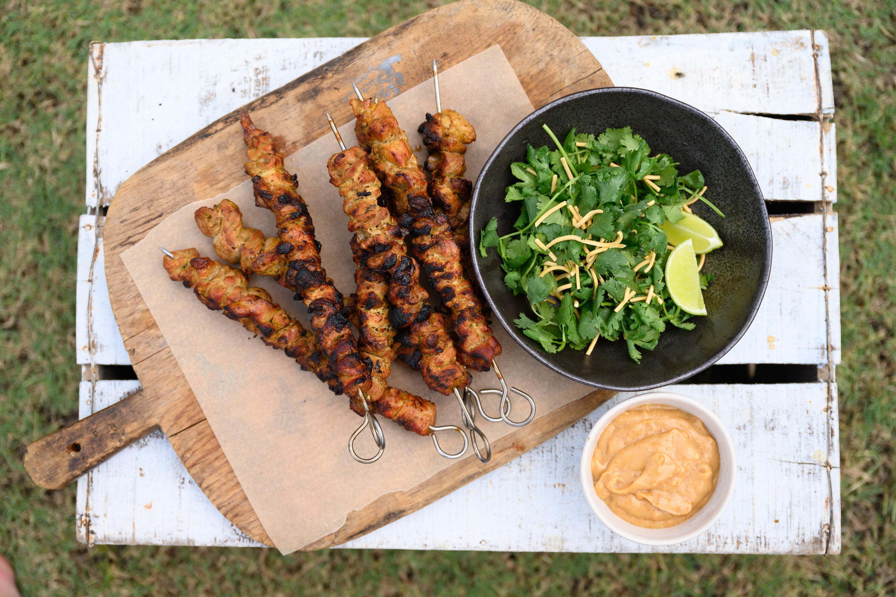 Hayden Quinn’s Spicy Hot Saltbush Pork Skewers