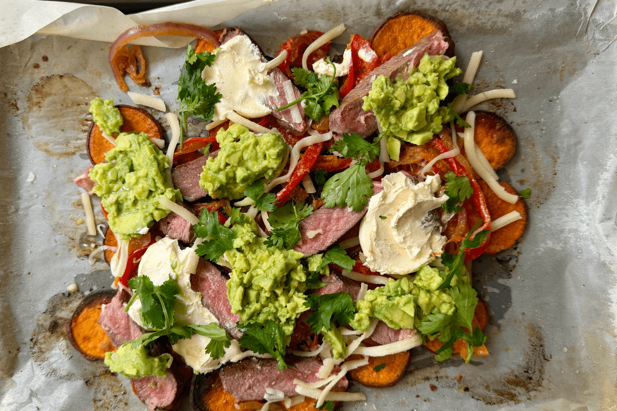 Loaded Steak Fajita Sweet Potato Nachos