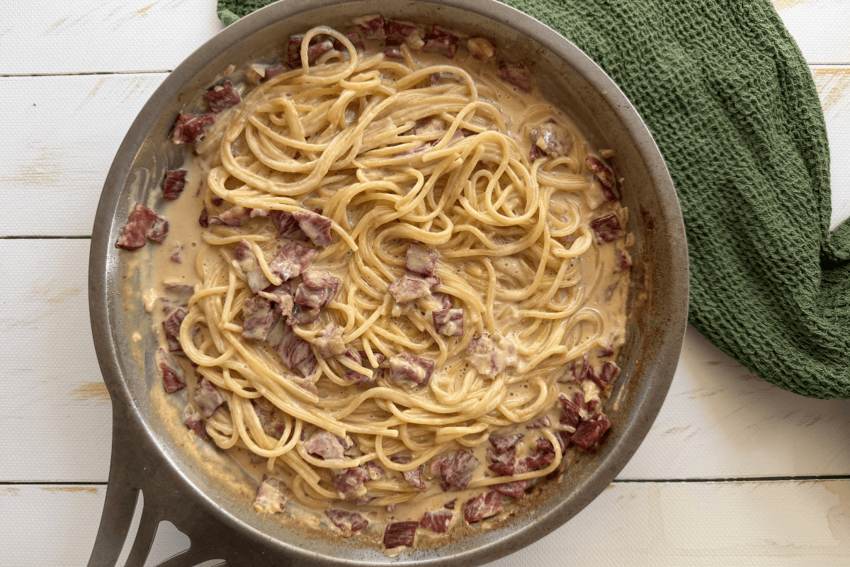Creamy Beef Bacon Pasta