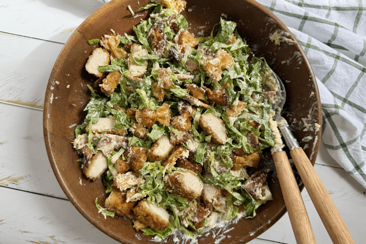 Crispy Pasta Caesar Salad