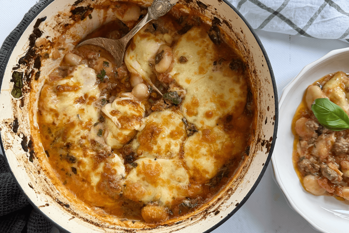 Cheesy Sausage and Gnocchi Bake