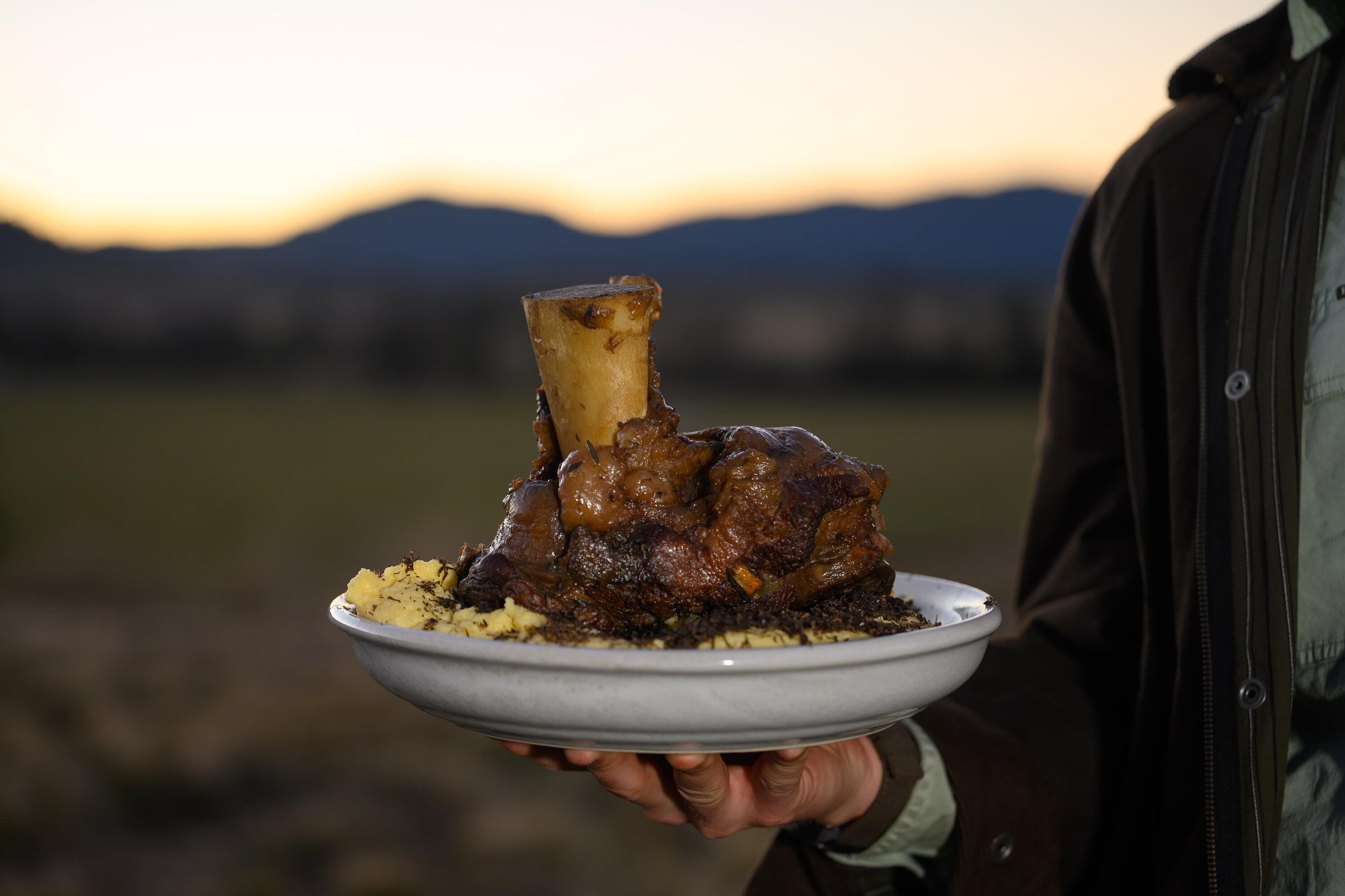 Hayden Quinn’s Slow Cooked Beef Shank with Truffled Butter Polenta