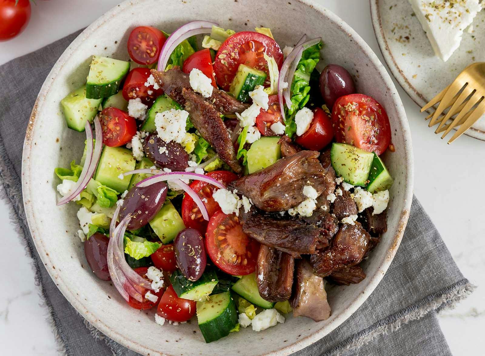 Crispy Lamb Greek Salad