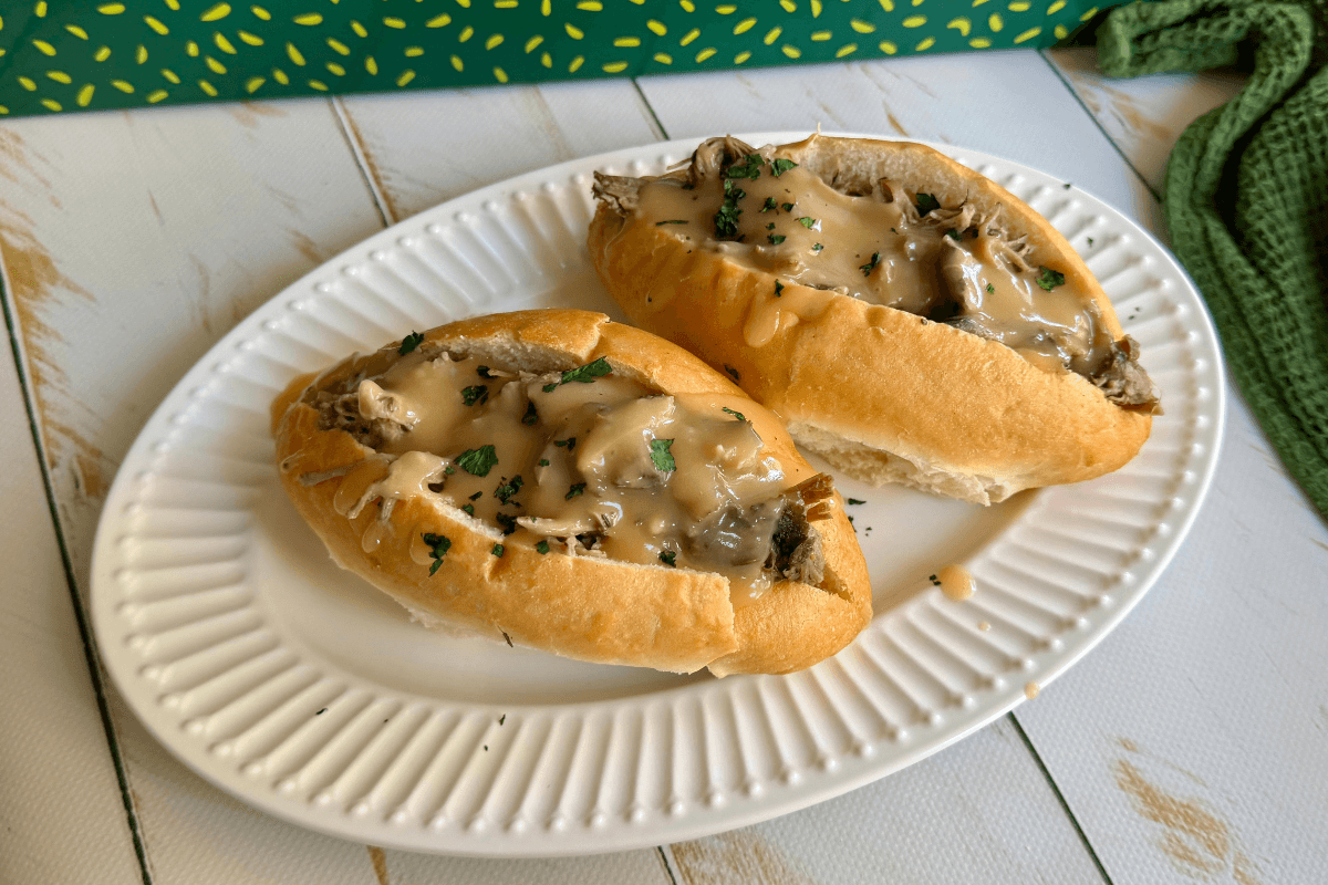 Slow Cooked Lamb and Gravy Rolls