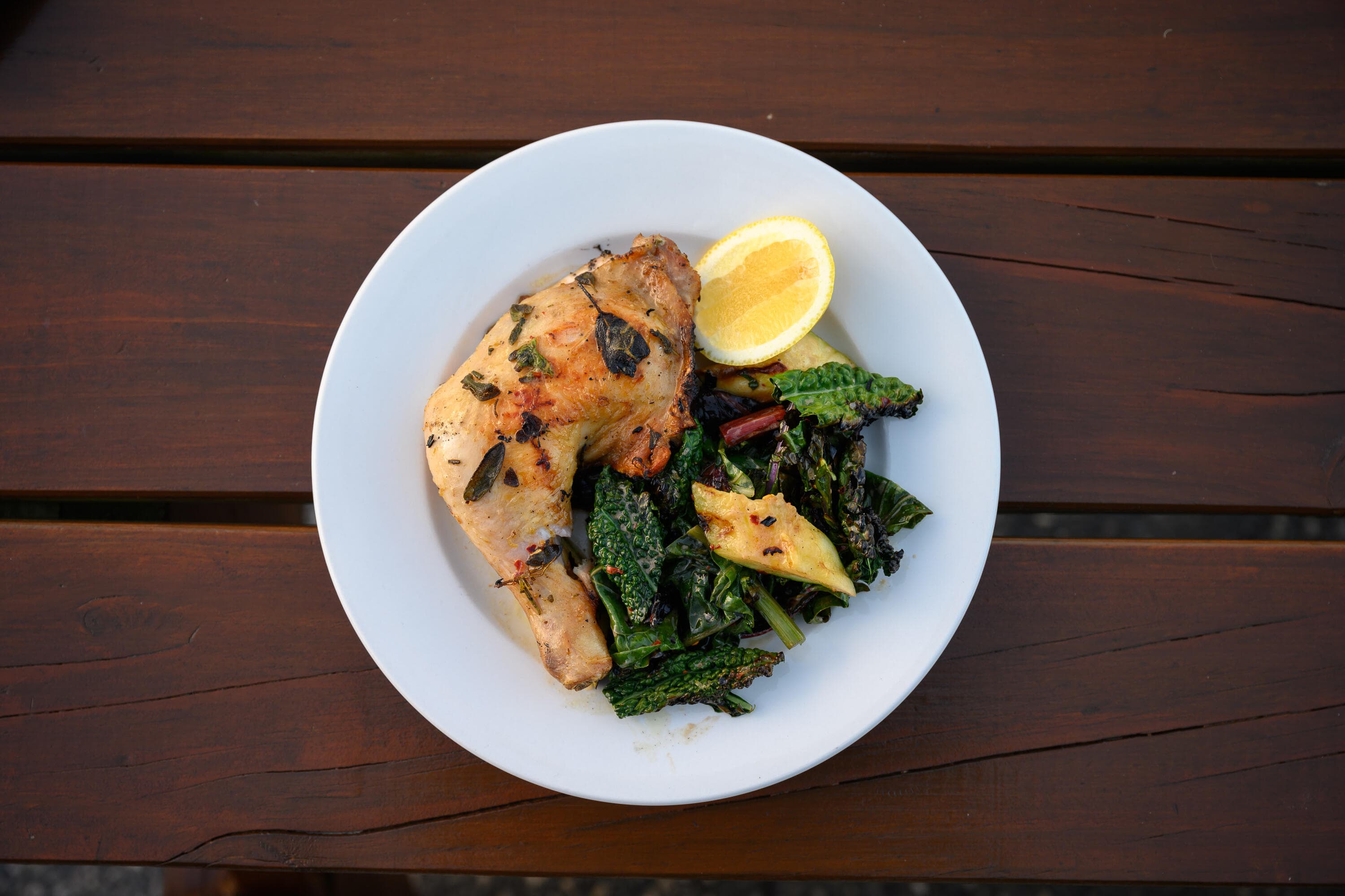 Hayden Quinn’s Herbed Chicken Marylands w/ Grilled Winter Veg
