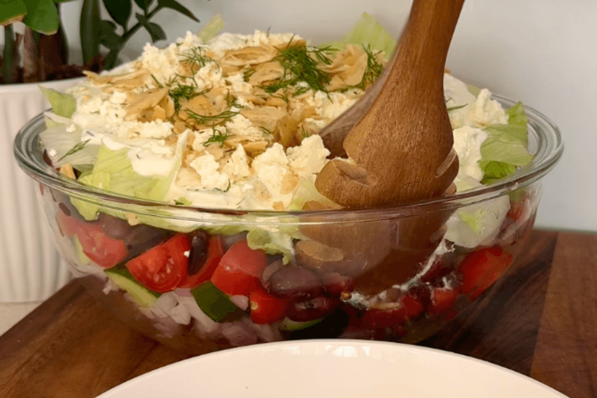 Mediterranean Layered Lamb Mince Salad